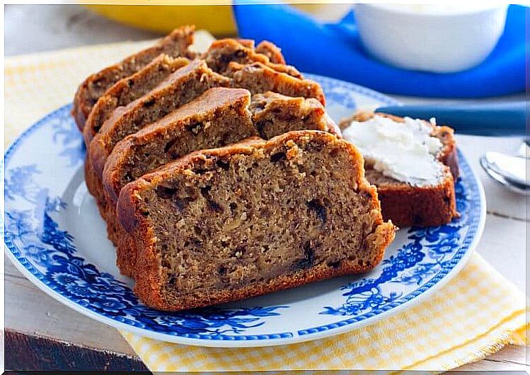 Spicy wholemeal bread on a plate.