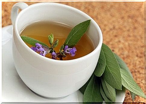 Sage tea against sweating