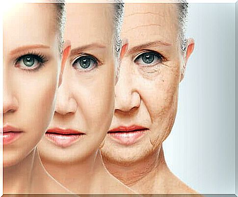 with collagen - aging process of the skin