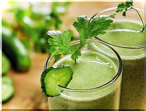 Cucumber celery apple for healthy skin