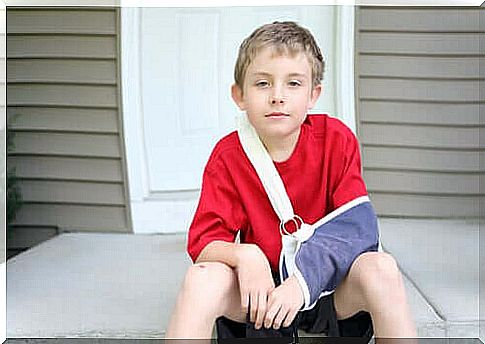 Boy with arm sling