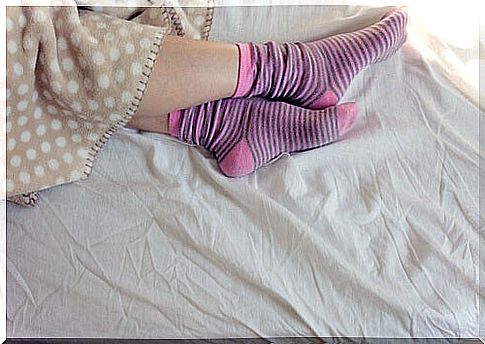 Socks in bed are cozy