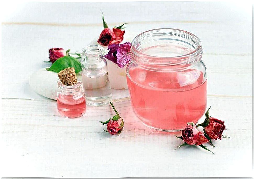 Rose water helps with acne on the face