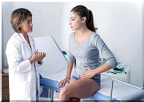 Uterine fibroids - woman at the doctor